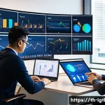 Home 20 디지털 컴패니언십과 사용자 친화성 - A modern Thai digital marketing office scene showing a diverse team of professionals analyzing user ...